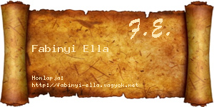 Fabinyi Ella névjegykártya